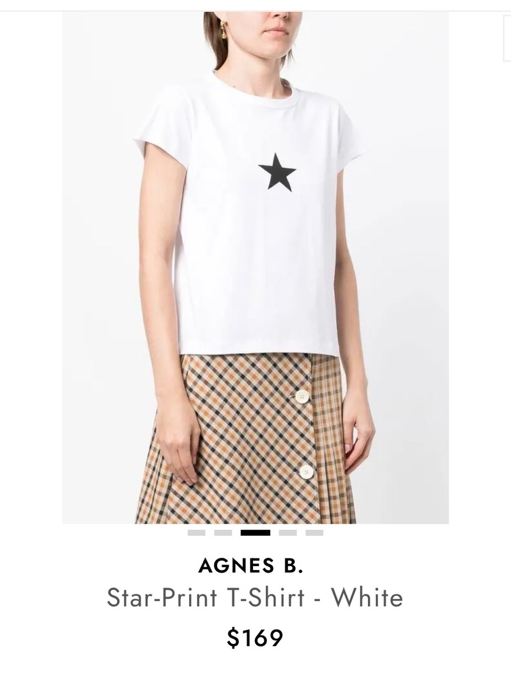 Agnes B. White Tee with Black Star